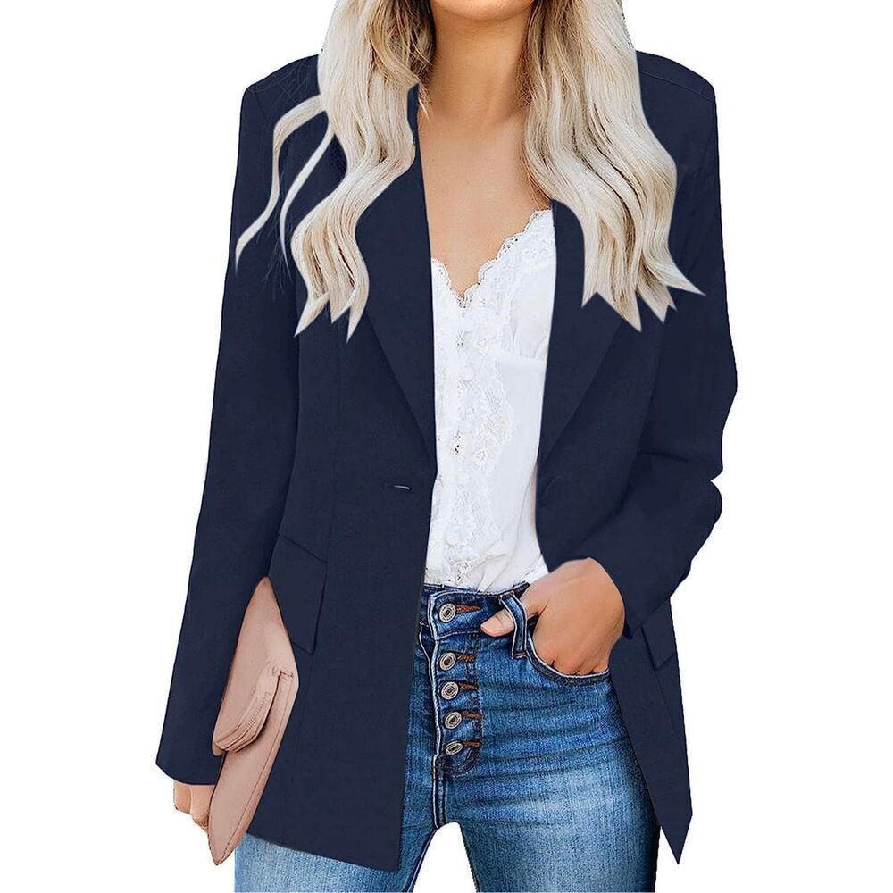 New Cicy Bell Casual Blazer Lapel Career Jacket Pockets L